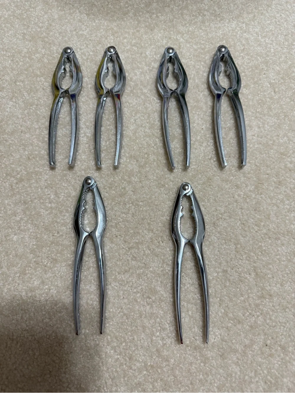 Set of 6 Metal Seafood Crab Crackers
